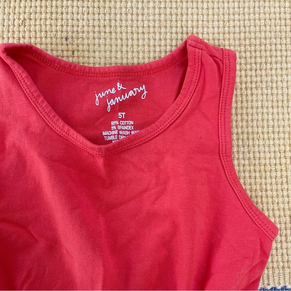 June & January poppy peplum red orange top - Picture 2 of 4